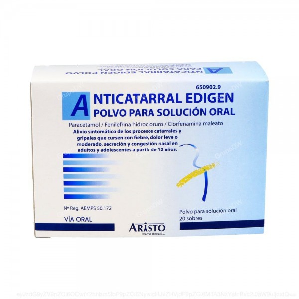 ANTICATARRAL EDIGEN POLVO PARA SOLUCION ORAL, 20 sobres