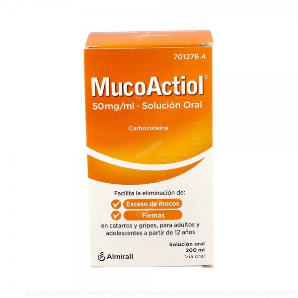 MUCOACTIOL 50 mg/ml SOLUCION ORAL, 1 frasco de 200 ml