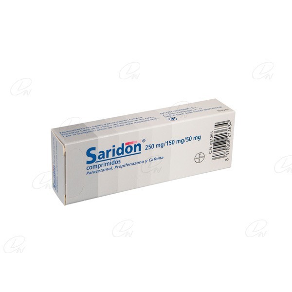 SARIDON 250 mg/150 mg/50 mg COMPRIMIDOS, 20 comprimidos