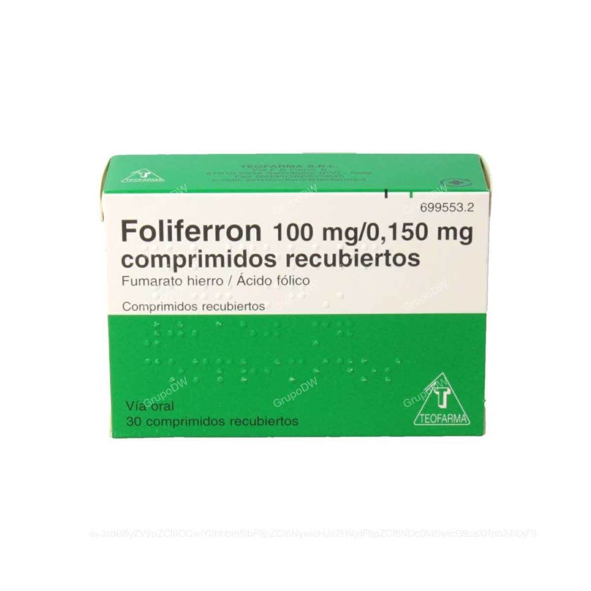 FOLIFERRON 100 mg/ 0,150 mg COMPRIMIDOS...