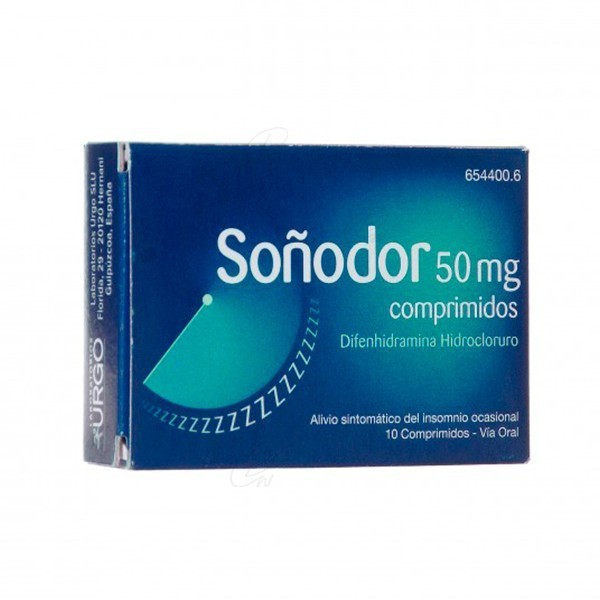 SOÑODOR DIFENHIDRAMINA 50 mg COMPRIMIDOS, 10 comprimidos