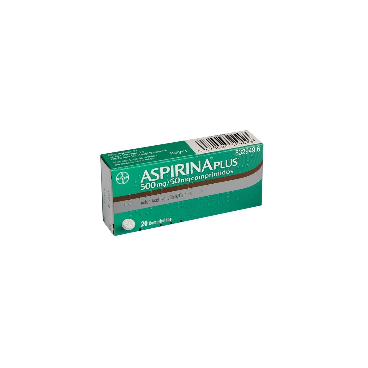 ASPIRINA PLUS 500 mg/ 50 mg COMPRIMIDOS, 20...