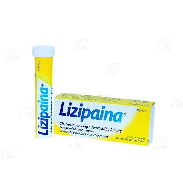 LIZIPAINA CLORHEXIDINA 5 mg/BENZOCAINA 2,5 mg COMPRIMIDOS...