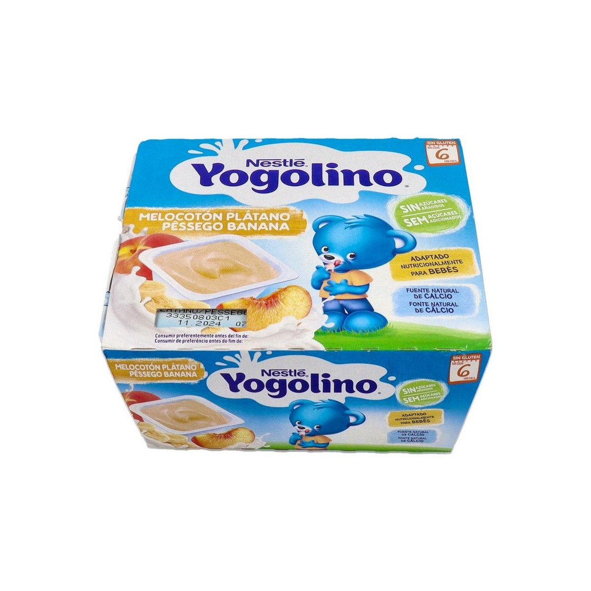 Yogolino Melocoton Platano S/Azucar 4X100G.