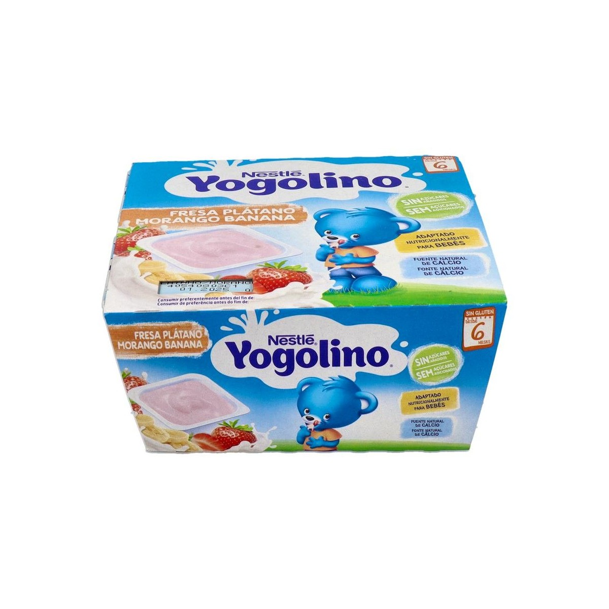 Yogolino Fresa Platano S/Azucar 4X100G.