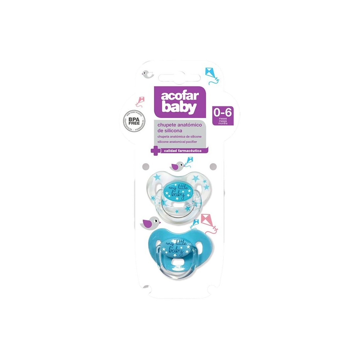 ACOFARBABY CHUPETE SILICONA AZUL 0-6 M